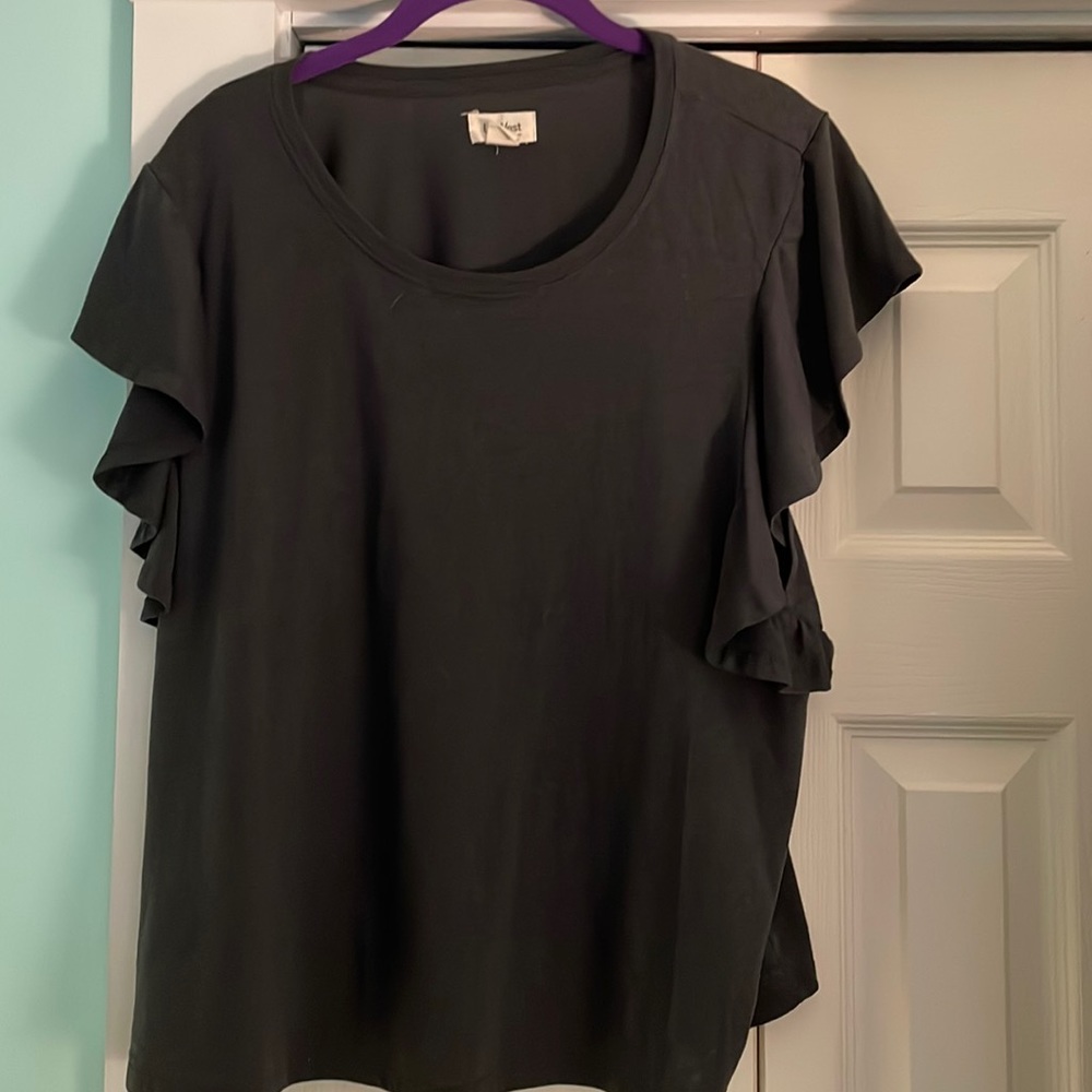 UpWest Like New XL Gray Flutter Sleeve Crewneck Tee